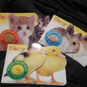 Happy Baby Touch Feel & Say Books x3